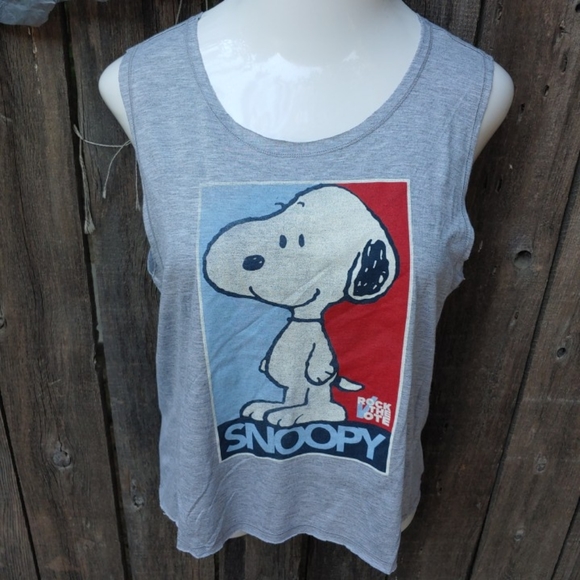 Peanuts Tops - NWOT Snoopy Rock The Vote Tank